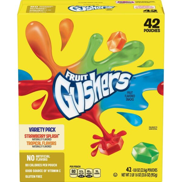 Fruit Fruit Fruit Gushers Variety Pack, Strawberry Splash & Tropical (42 ct.)