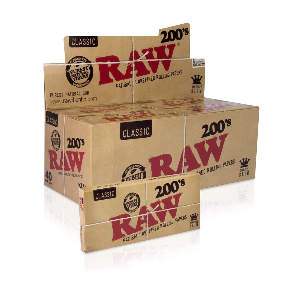 1-8-1.jpg RAW Creaseless King Size Slim Classic Rolling Papers | 40 Packs - Image 1