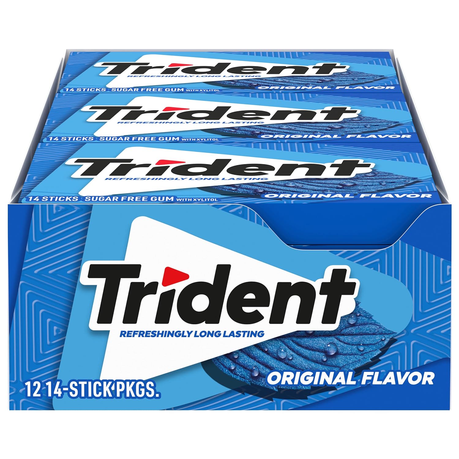 2-4-1.jpg Trident Original Flavor Sugar Free Gum, 12 Packs of 14 Pieces - Image 1