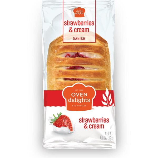 Oven Delights Strawberries & Cream Danish Made from scratch with fresh strawberries