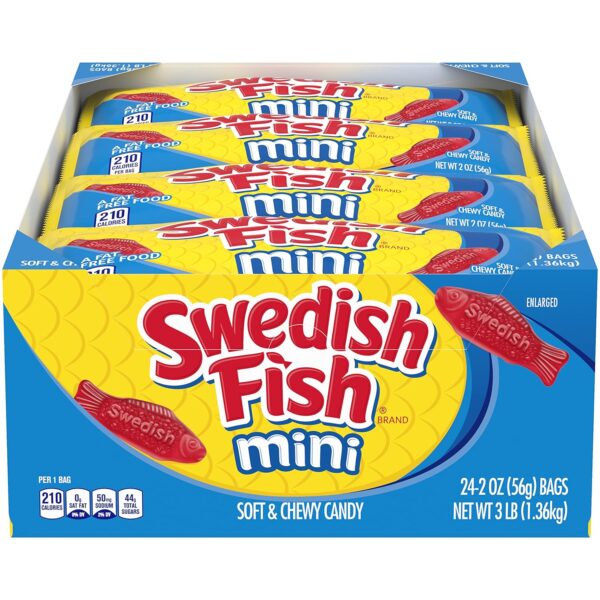 SWEDISH FISH Mini Soft & Chewy Candy, Easter Candy, 24 - 2 oz Bags