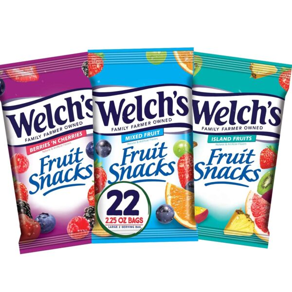 Welch's Fruit Snacks, Variety Pack 2.25 oz Bags (Pack of 22)