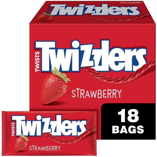 TWIZZLERS Twists Strawberry Flavored Licorice Style, Candy Packs