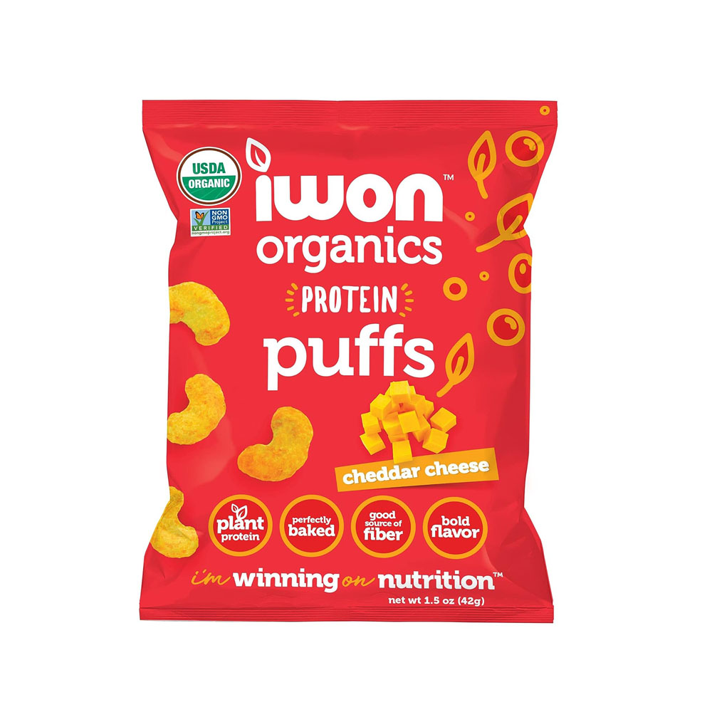iwon1.jpg IWON Organics Cheddar Cheese Flavor Protein Puff - Image 1